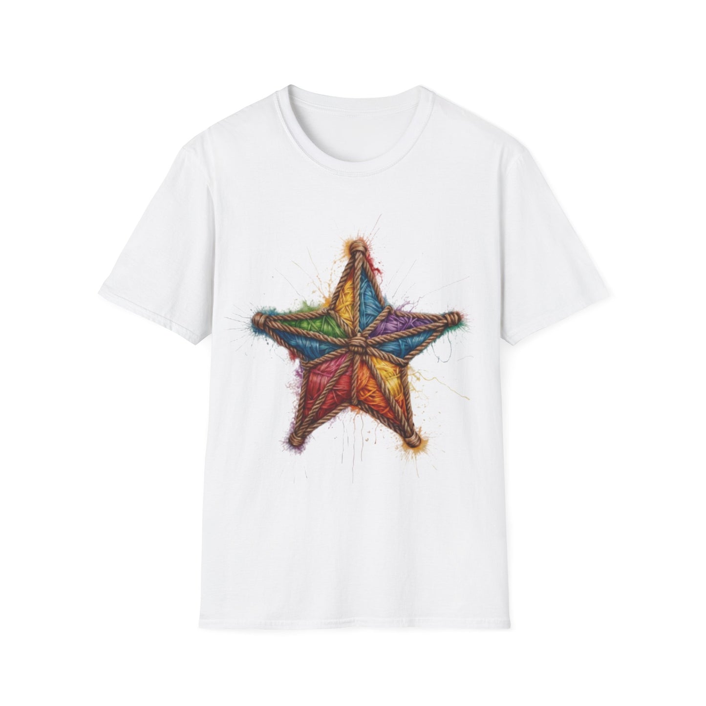 Multicoloured Star Rope Pattern - Unisex T-Shirt