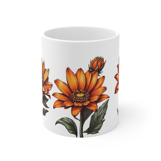 South African (Gazania) Daisy Flower Mug - Ceramic Coffee Mug 11oz
