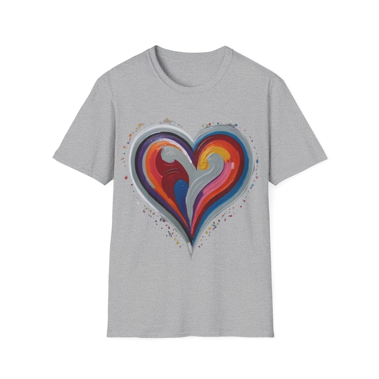 Colourful Grey Love Heart - Unisex T-Shirt