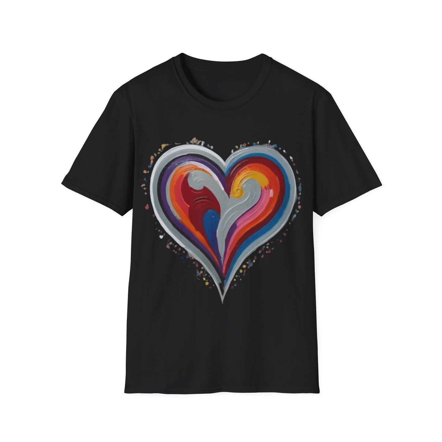 Colourful Grey Love Heart - Unisex T-Shirt