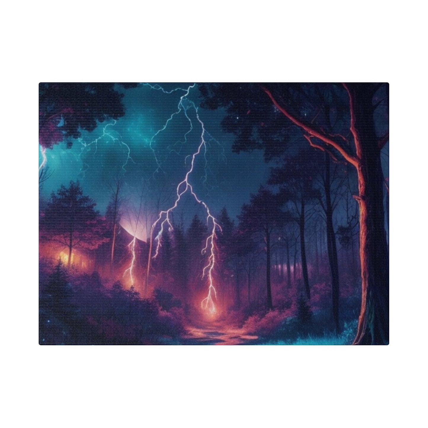 Lightning in Forest Art - Matte Canvas, Stretched, 0.75"