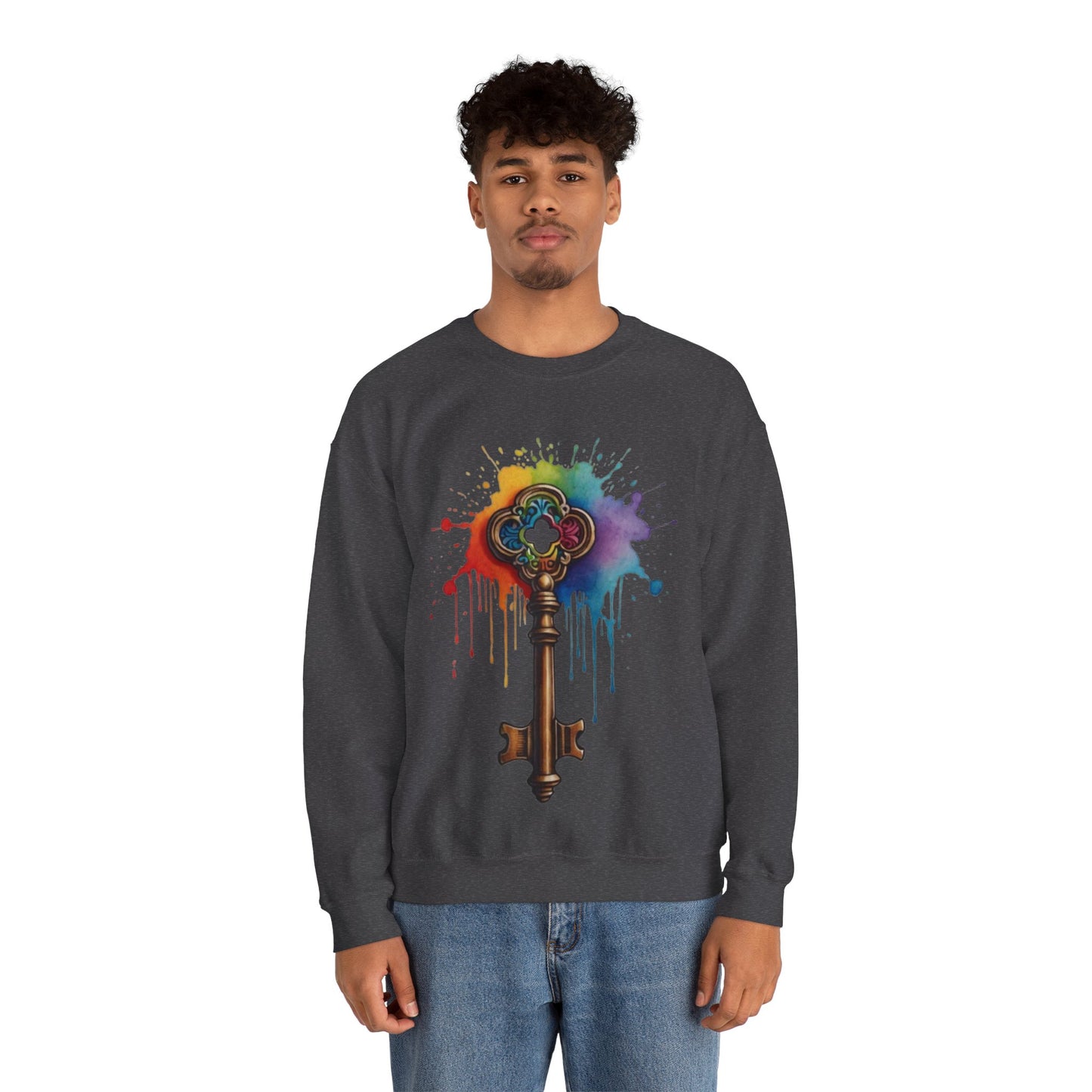 Colourful Messy Skeleton Key - Unisex Crewneck Sweatshirt