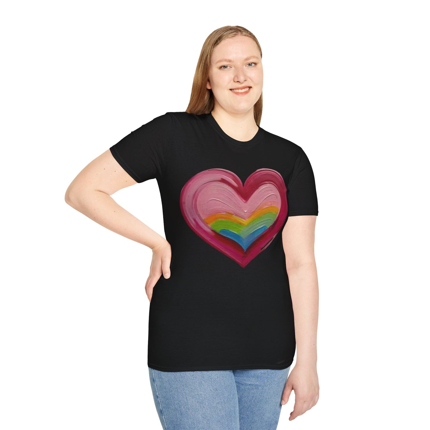 Pink Painted Love Heart - Unisex T-Shirt