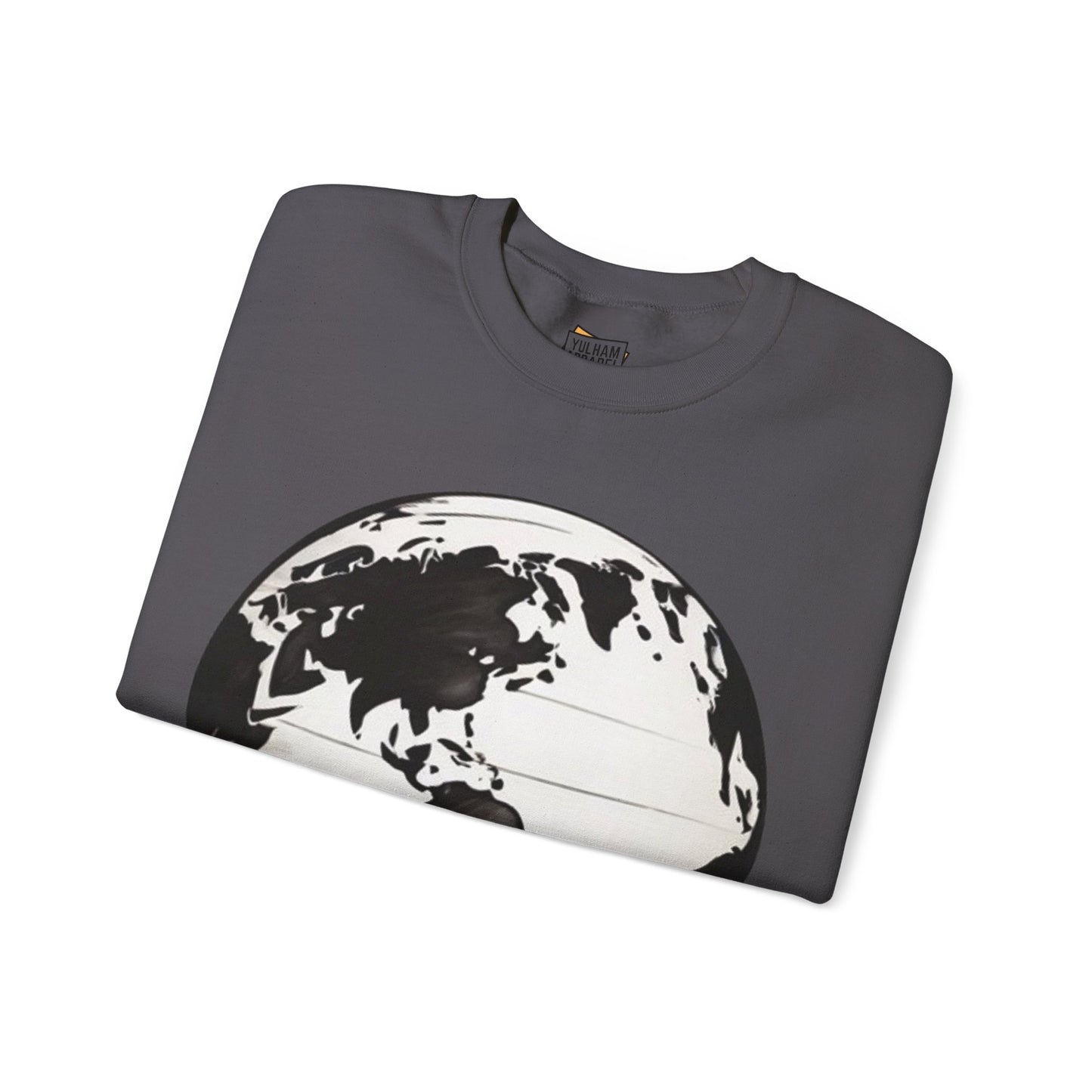 Black and White Earth Sphere - Unisex Crewneck Sweatshirt