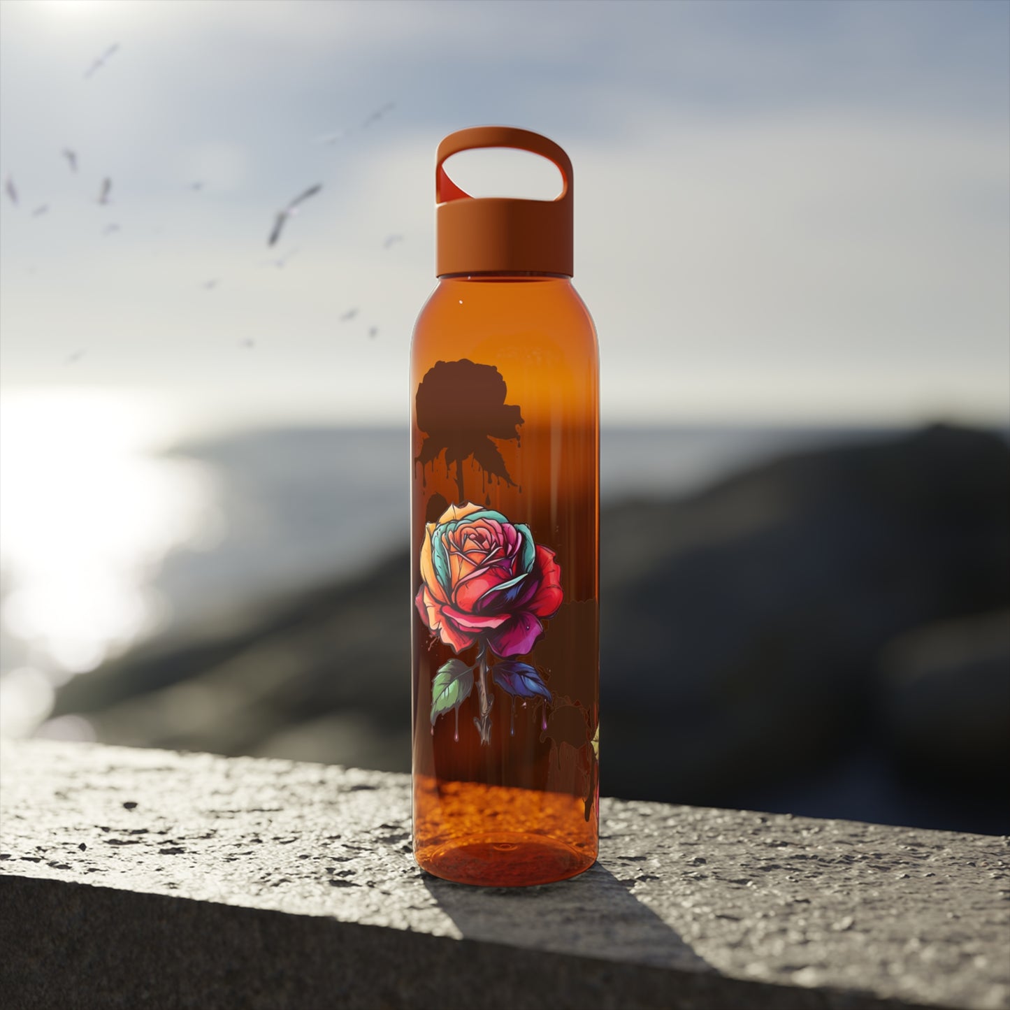 Dying Colourful Roses - Sky Water Bottle