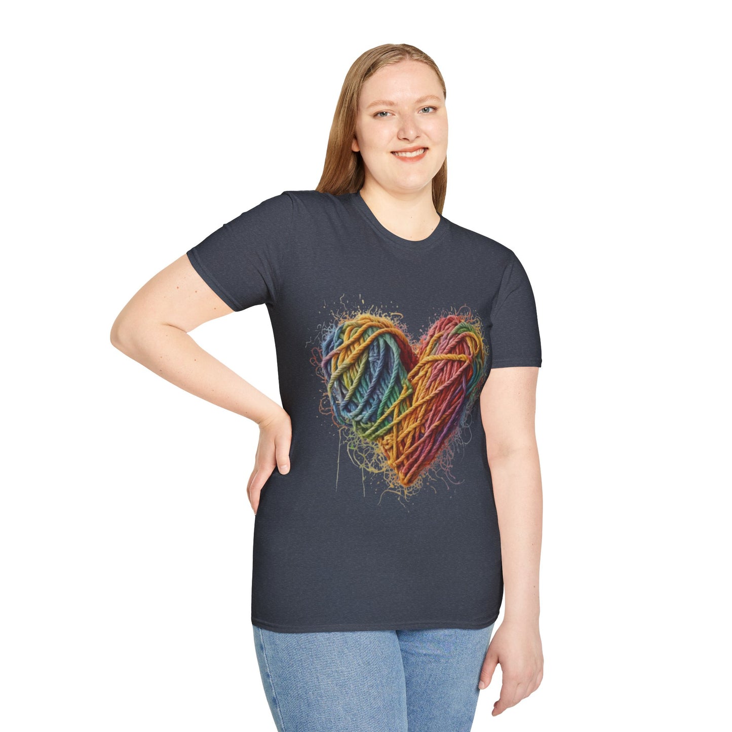 Multicoloured Ropes Love Heart - Unisex T-Shirt