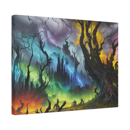 Lightning Among Dying Trees Artwork - Matte Canvas, Stretched, 0.75"