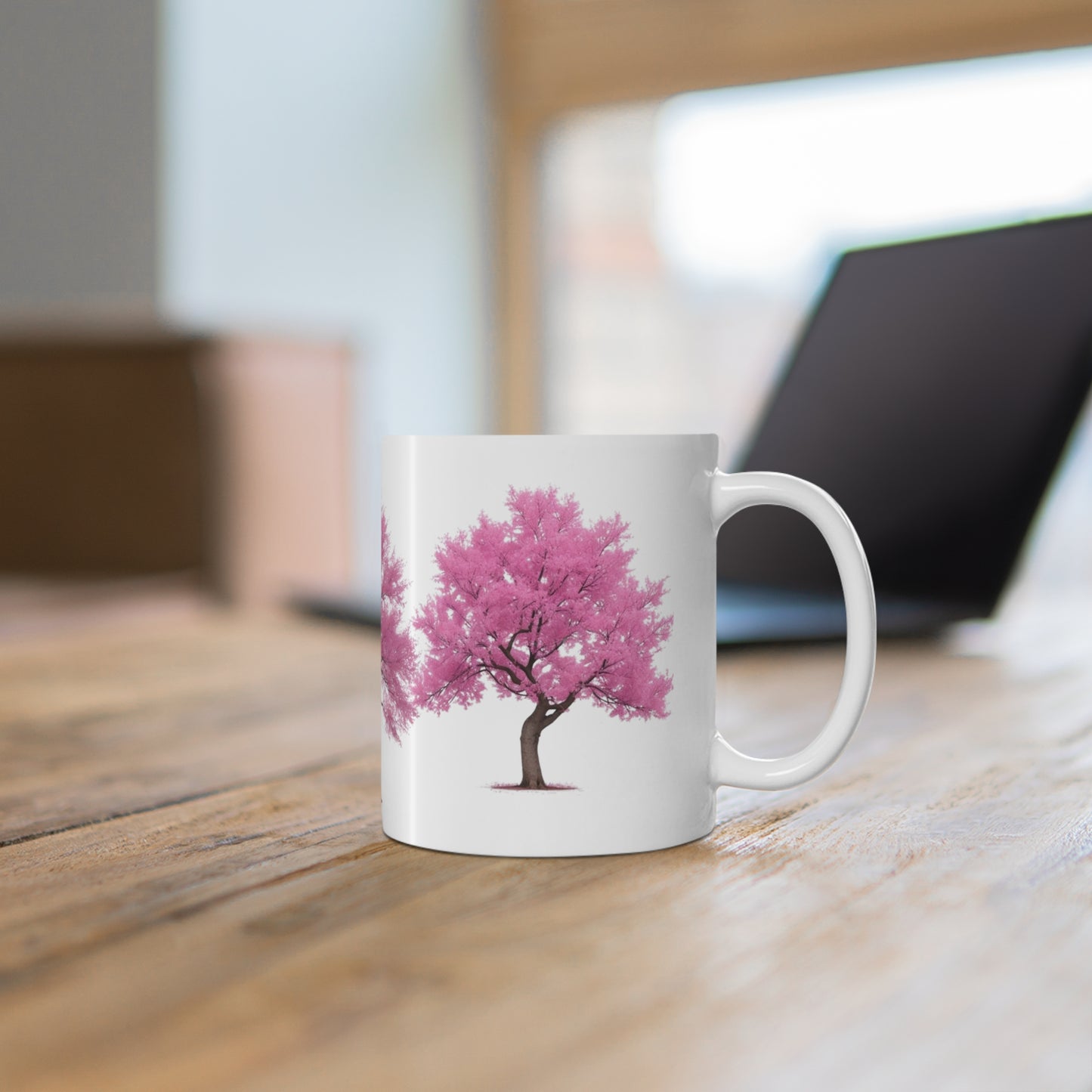 Pink Trees Mug - Ceramic Coffee Mug 11oz