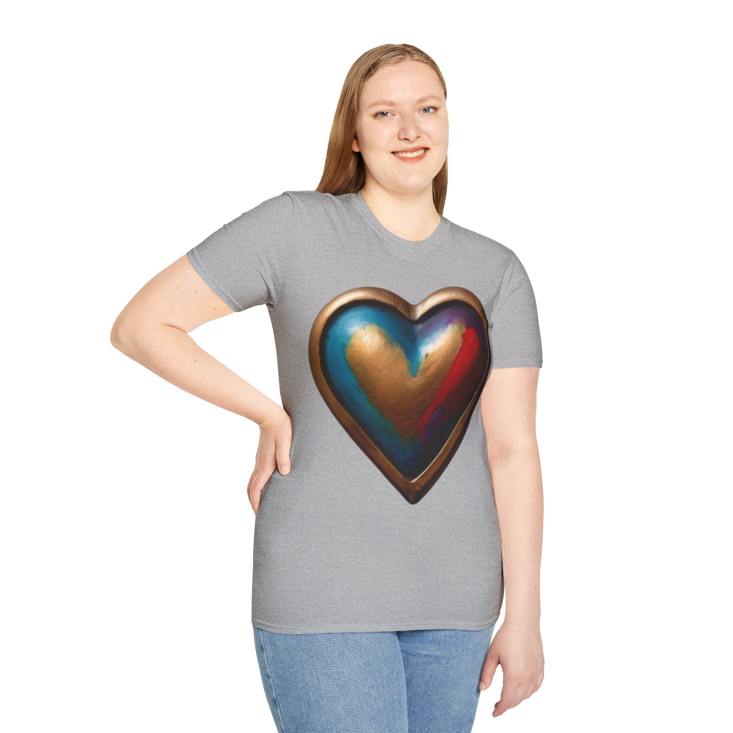 Bronze Colourful Love Heart - Unisex T-Shirt