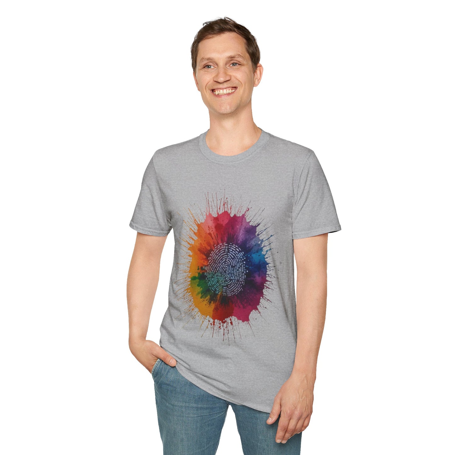 Colourful Messy Fingerprint - Unisex T-Shirt