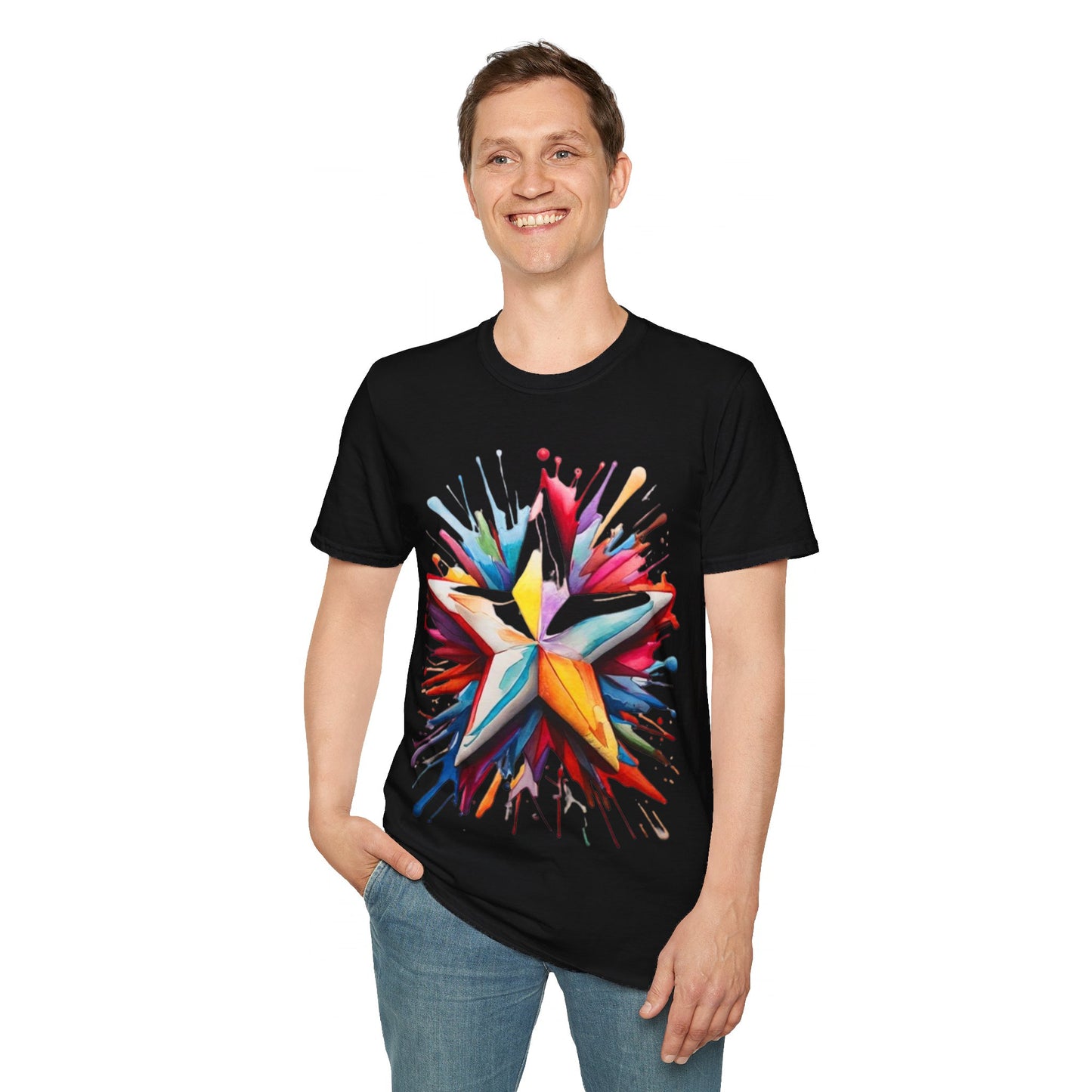 Messy Colourful Star - Unisex T-Shirt