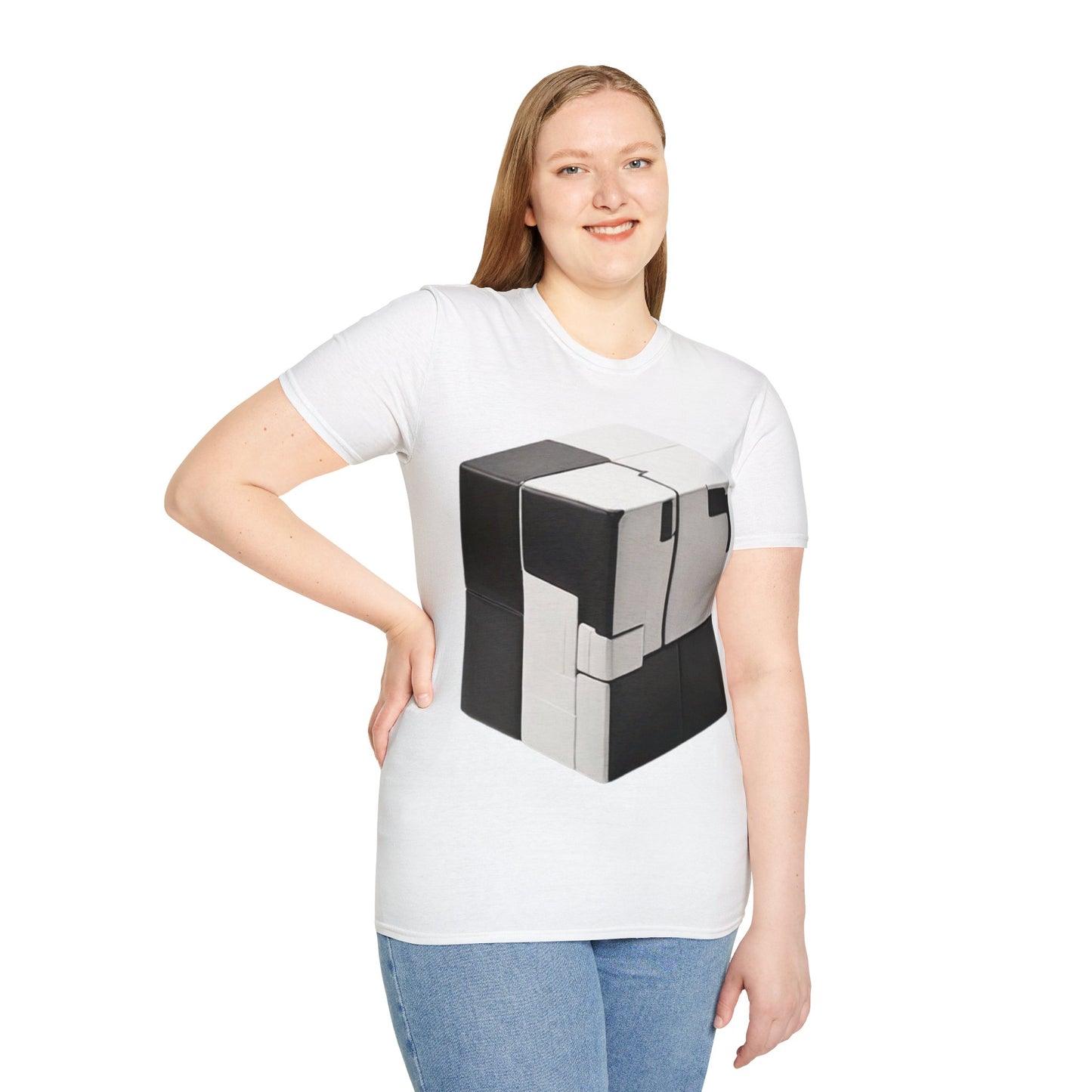 Black and White Cube - Unisex T-Shirt