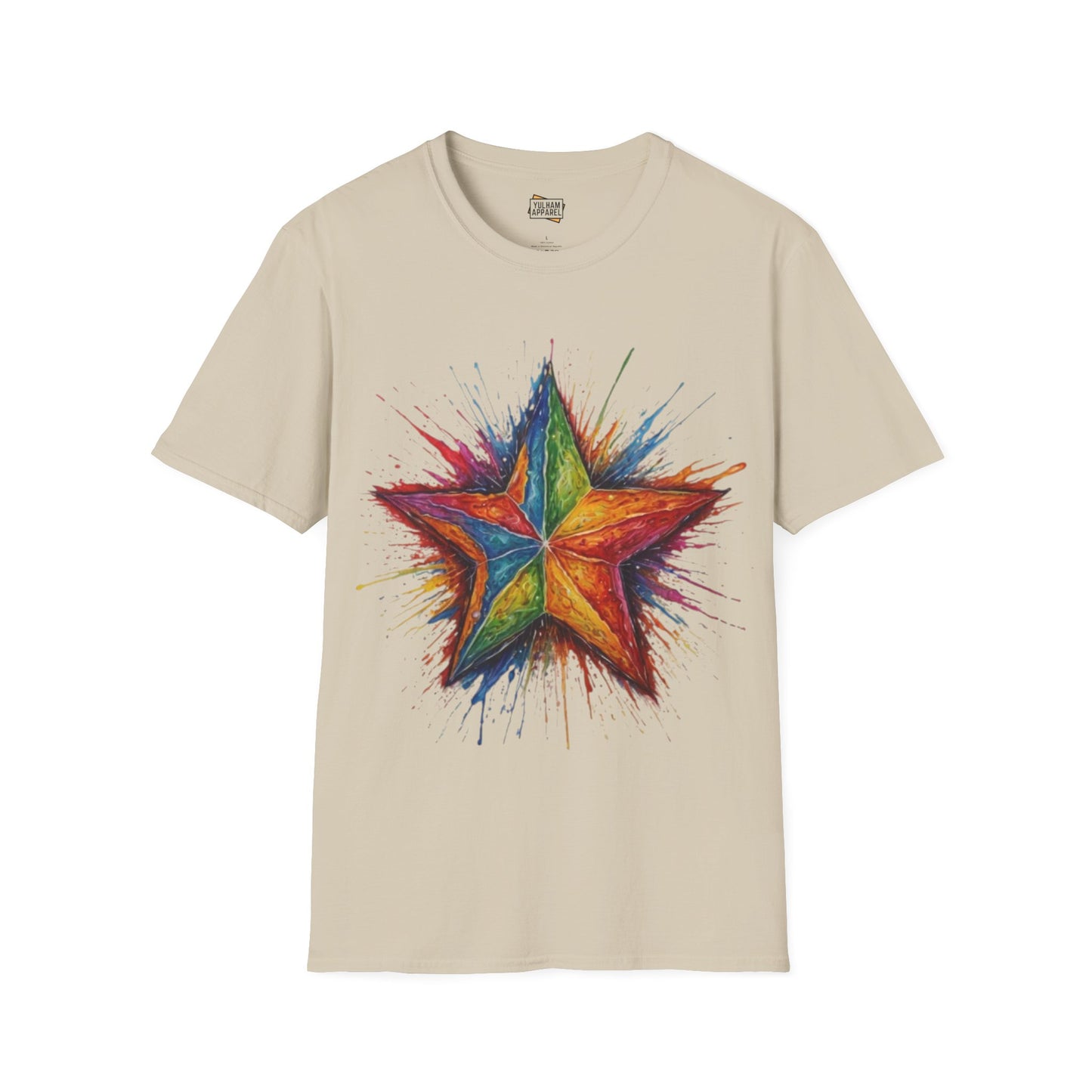 Burning Multicoloured Star - Unisex T-Shirt