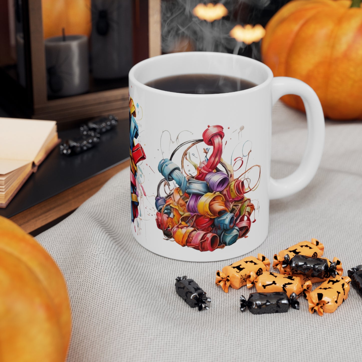 Colourful Messy Artwork Mug - Ceramic Coffee Mug 11oz