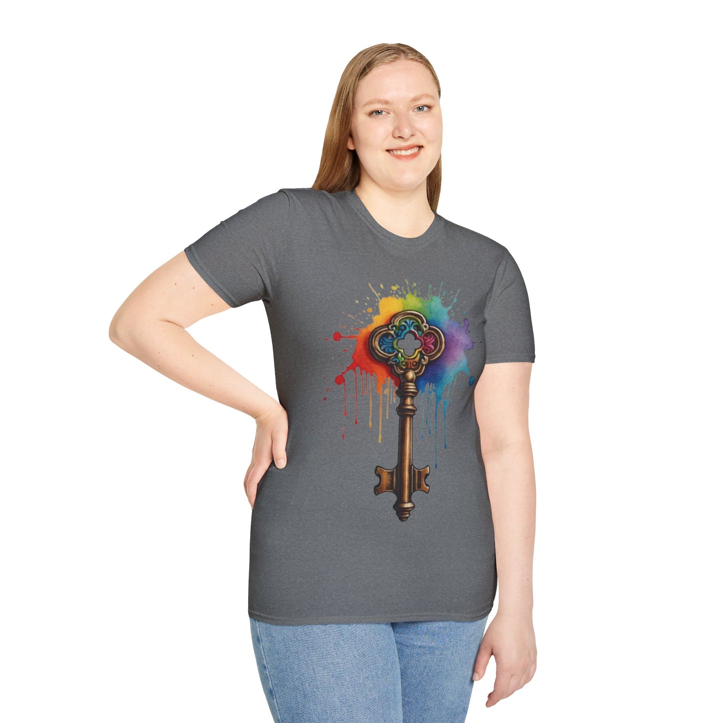 Colourful Messy Skeleton Key - Unisex T-Shirt