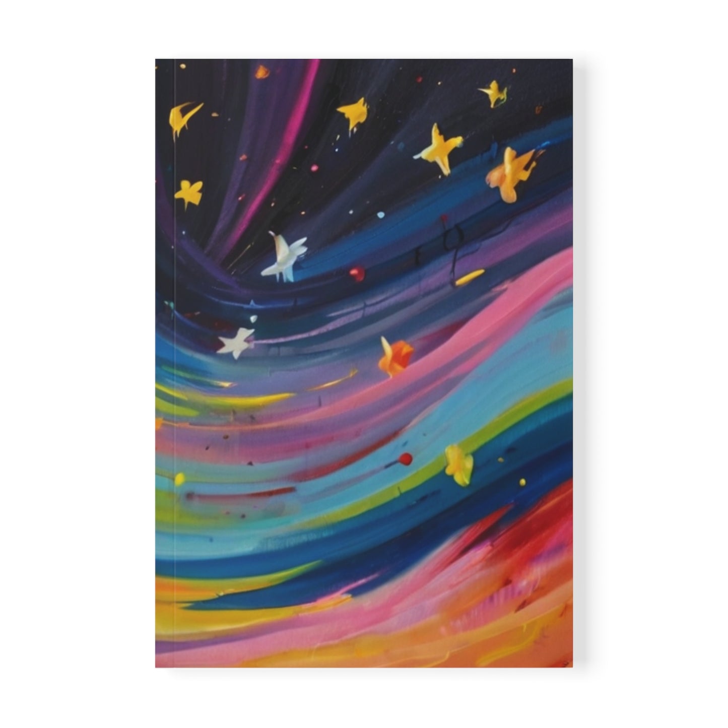 Colourful Shooting Stars - Softcover Notebook, A5