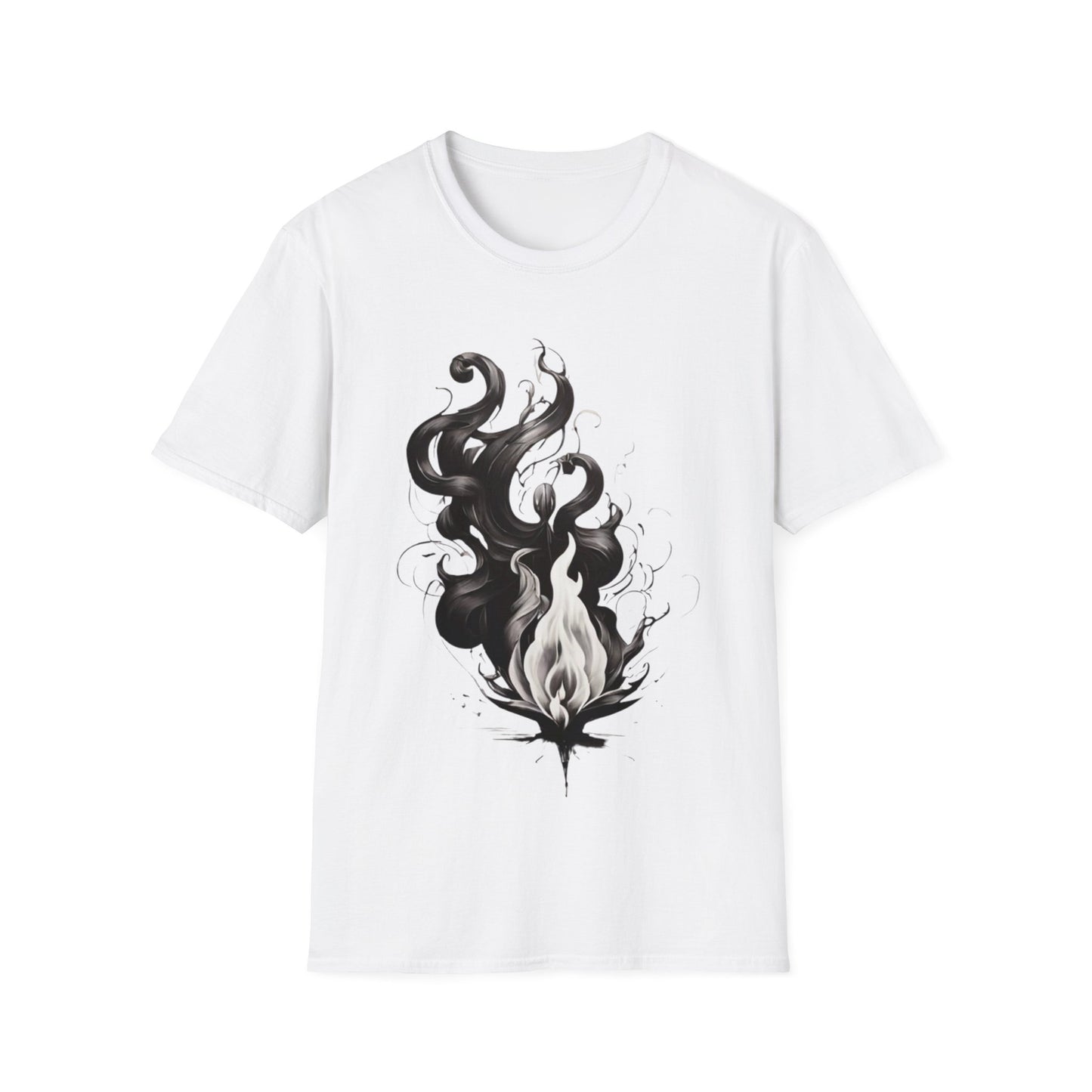 Black and White Flame - Unisex T-Shirt