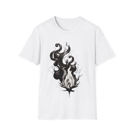 Black and White Flame - Unisex T-Shirt