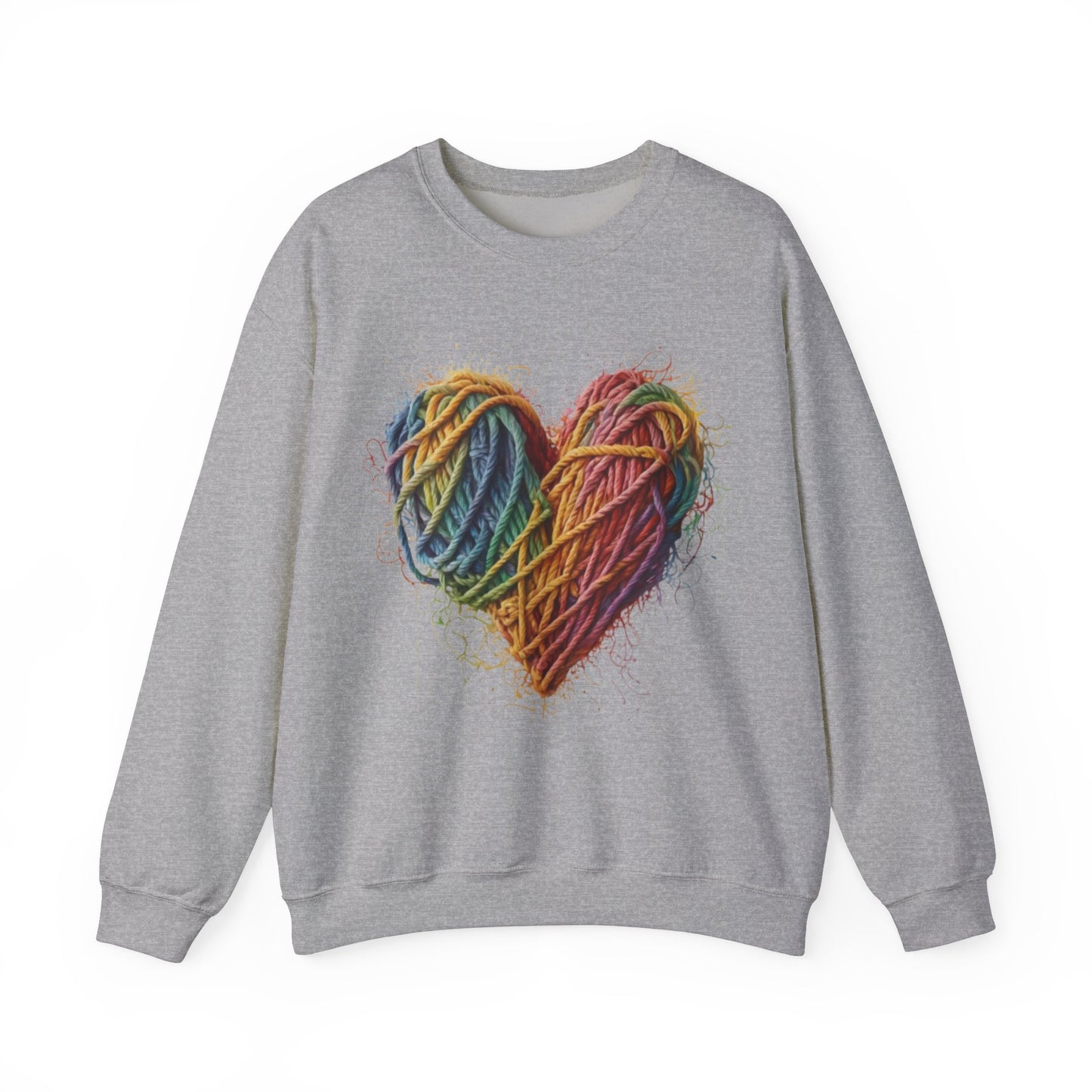 Multicoloured Ropes Love Heart - Unisex Crewneck Sweatshirt