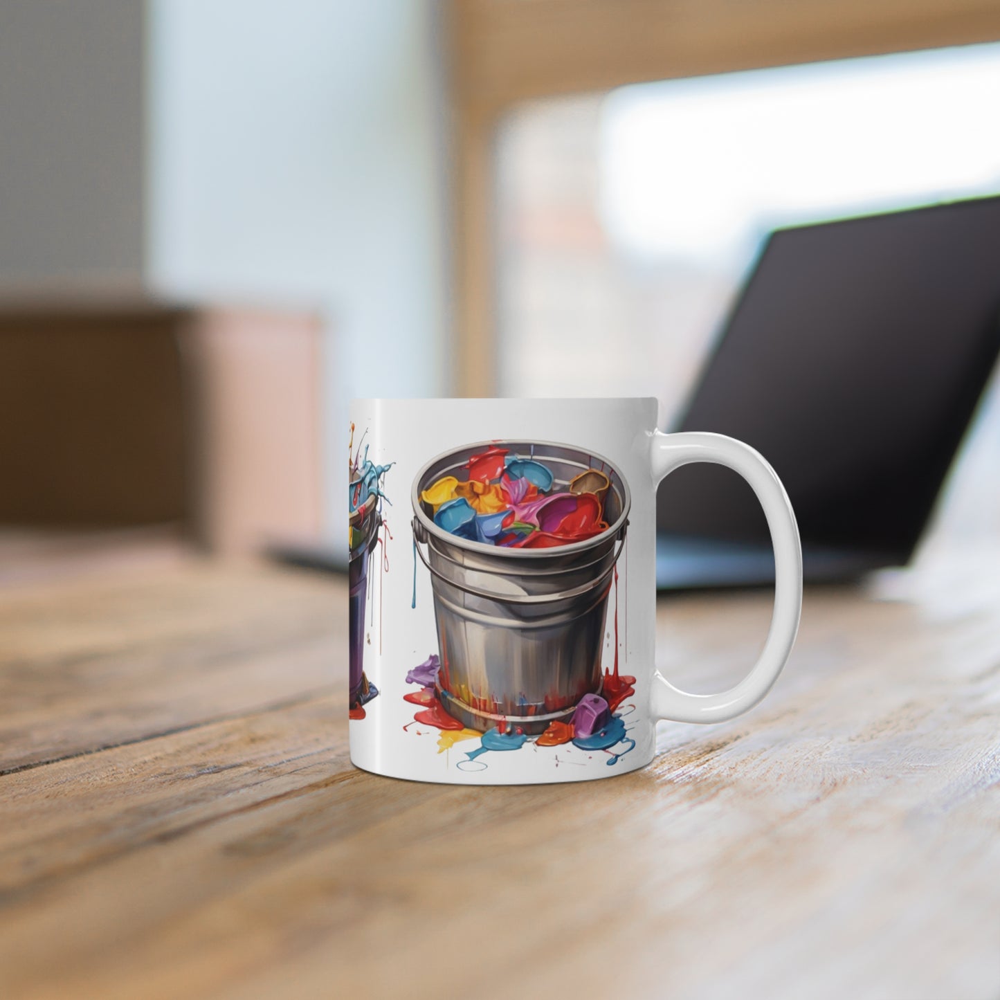 Messy Colourful Bucket's Mug - Ceramic Coffee Mug 11oz