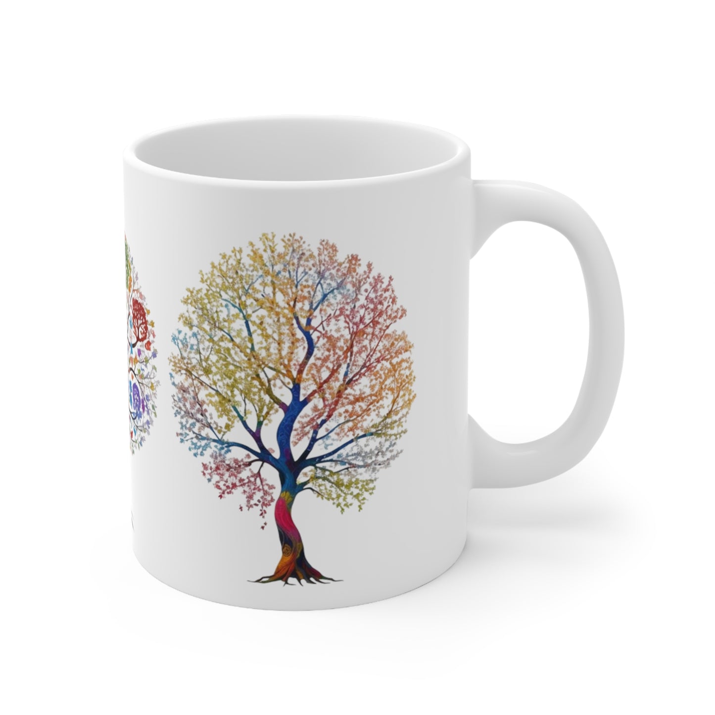 Colourful Trees of Life Painted Mug - Ceramic Coffee Mug 11oz