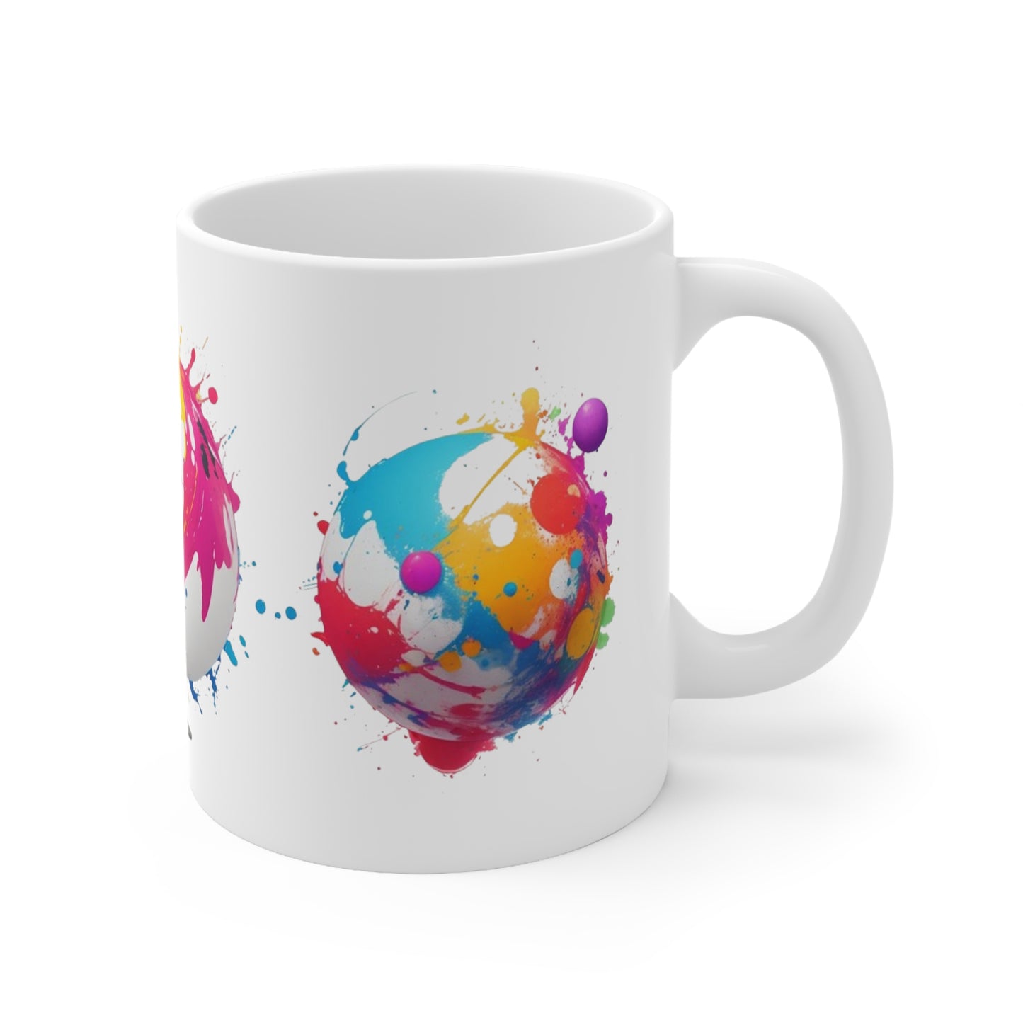 Colourful Messy Ball Art Mug - Ceramic Coffee Mug 11oz