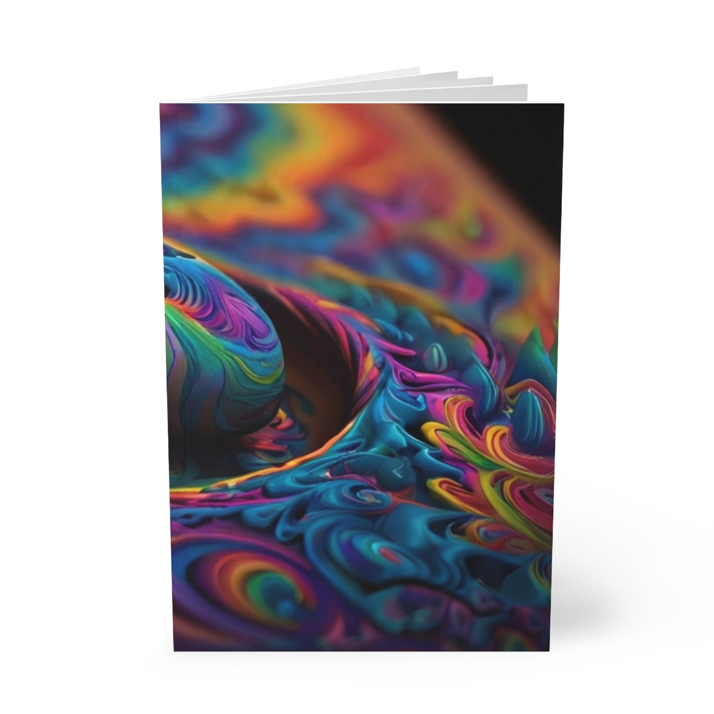 Colourful Trippy Pattern Design - Softcover Notebook, A5