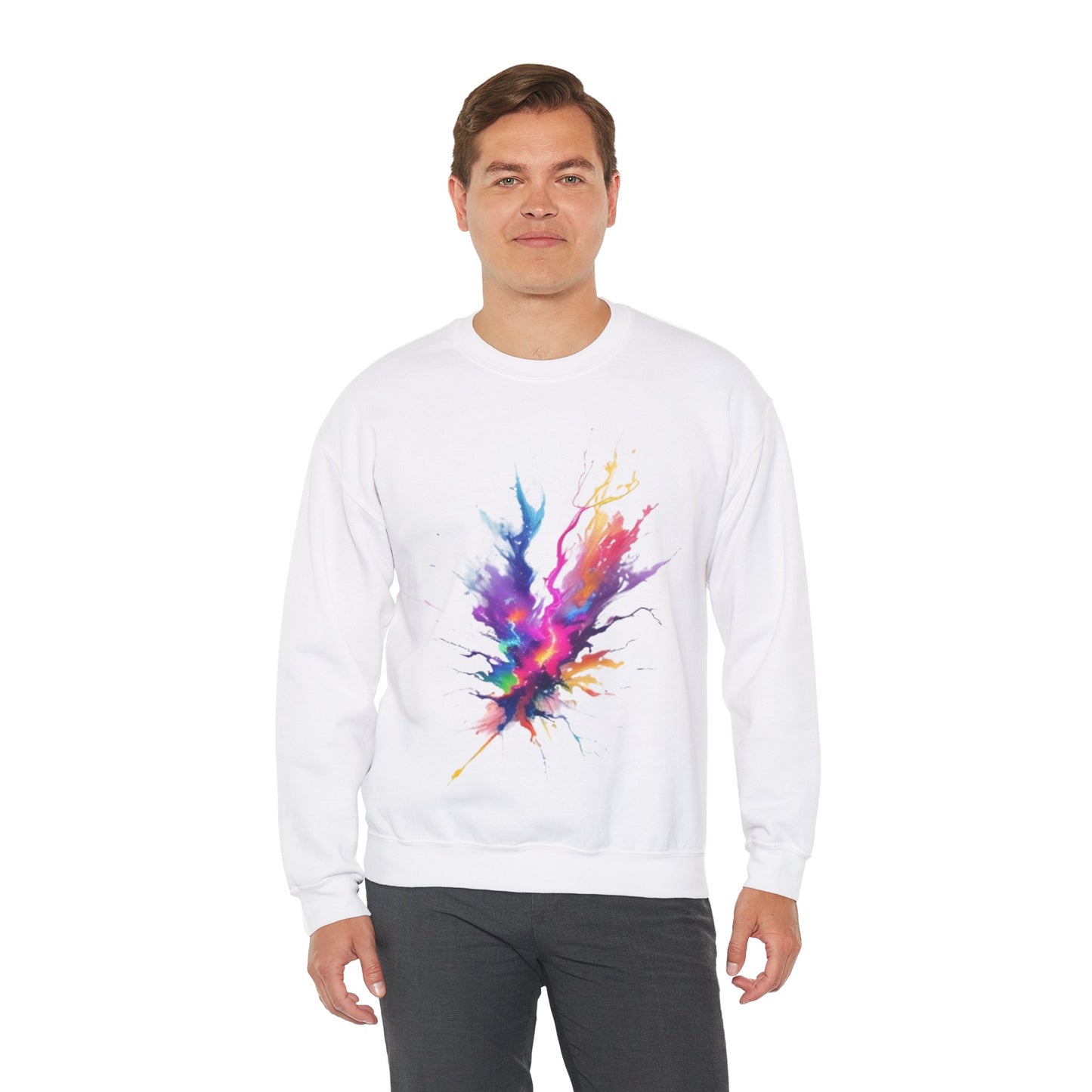 Messy Colourful Lightning Bolts - Unisex Crewneck Sweatshirt