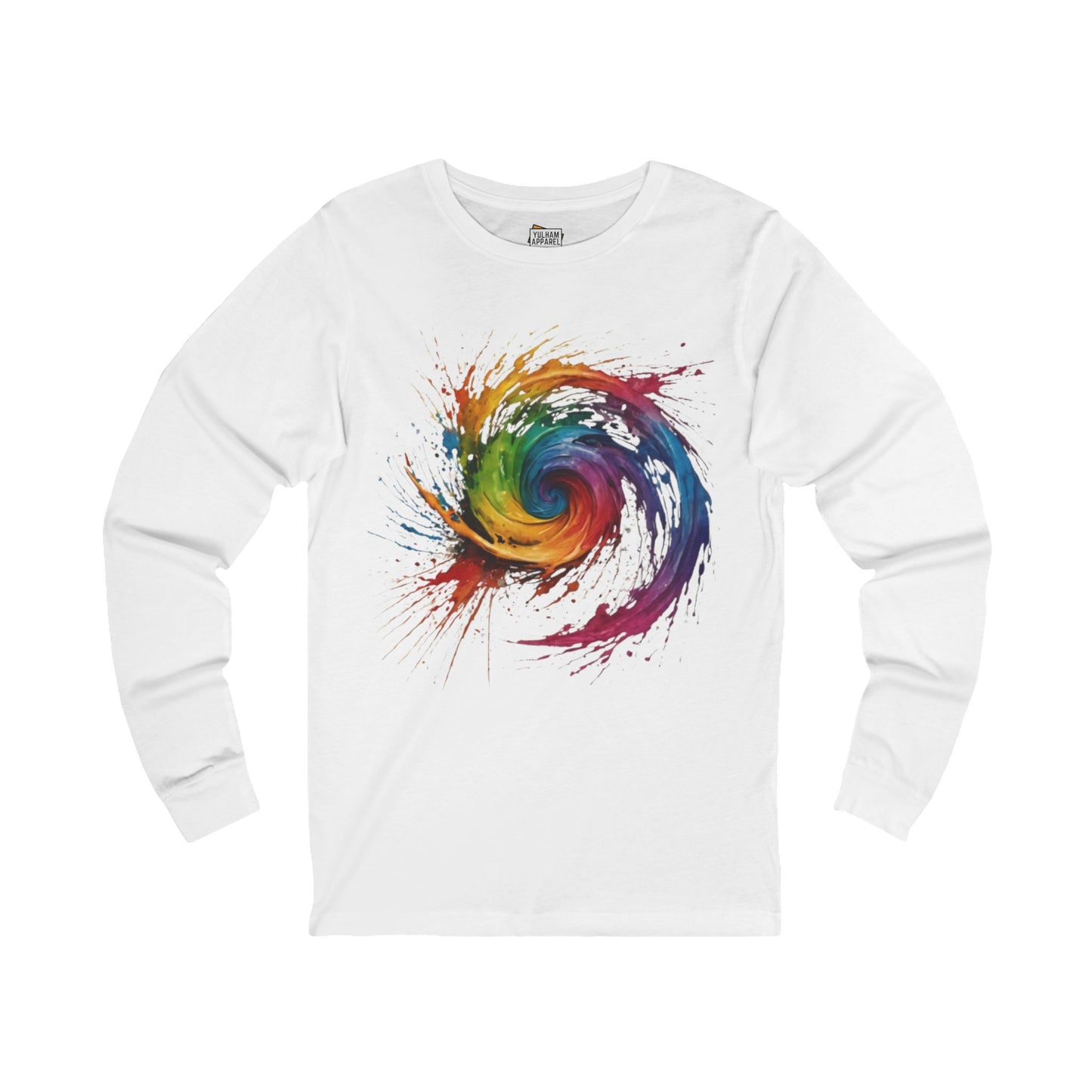 Colourful Messy Swirly Pattern - Unisex Long Sleeve T-Shirt