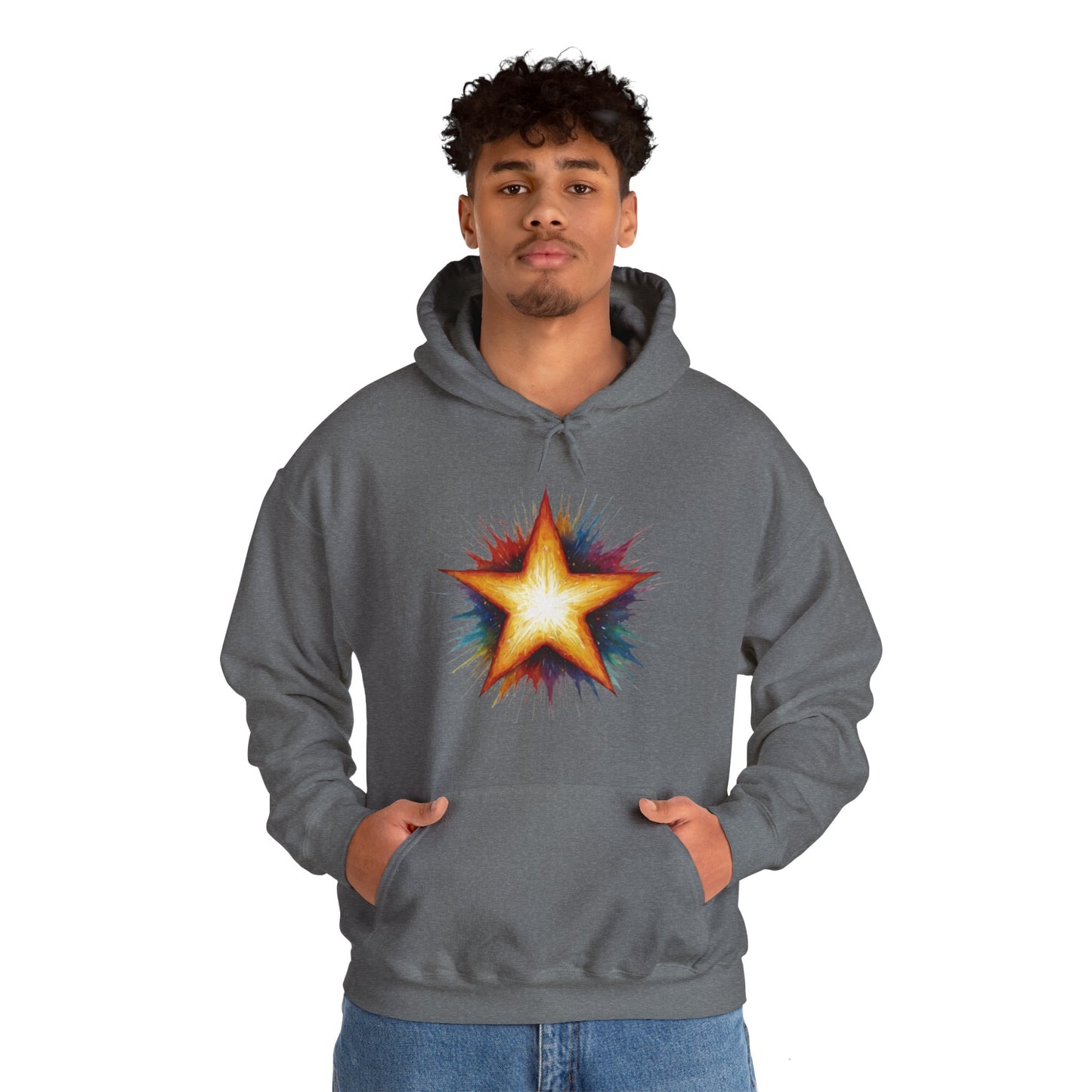 Burning Golden Star - Unisex Hooded Sweatshirt