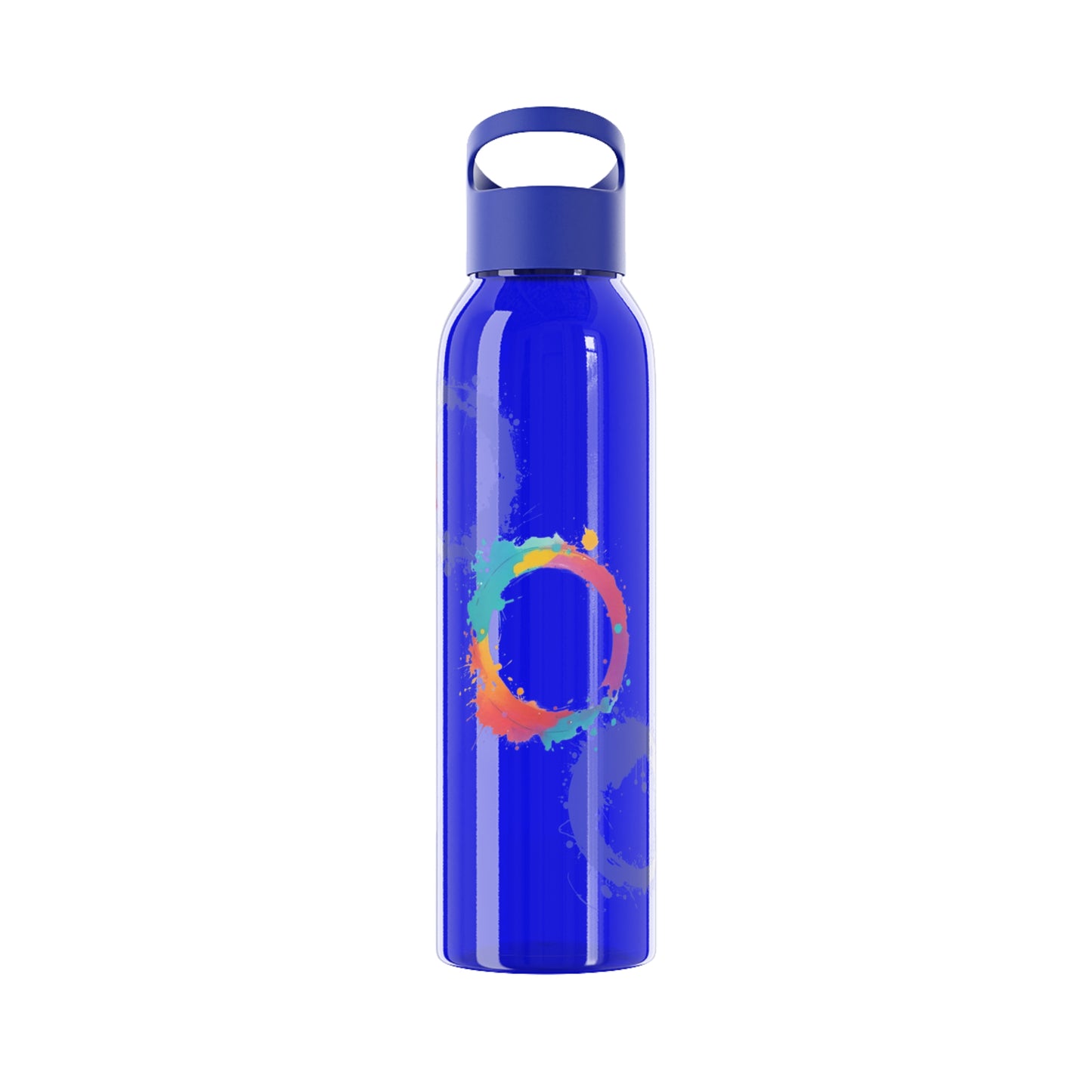 Colourful Circles Paint Art - Sky Water Bottle