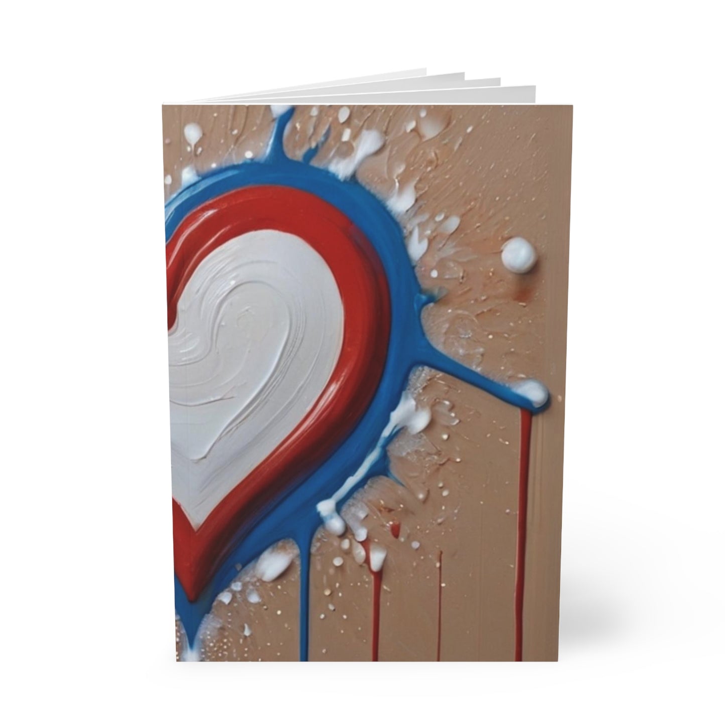 Red, White and Blue Love Heart - Softcover Notebook, A5