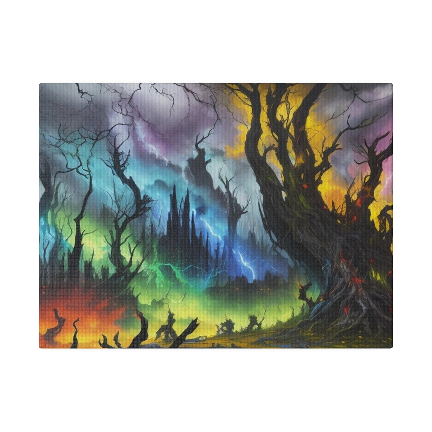 Lightning Among Dying Trees Artwork - Matte Canvas, Stretched, 0.75"