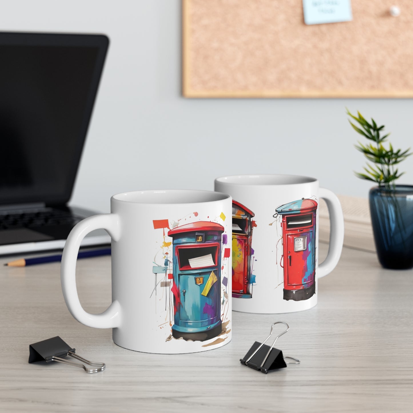 Colourful Post-Box's Mug - Ceramic Coffee Mug 11oz