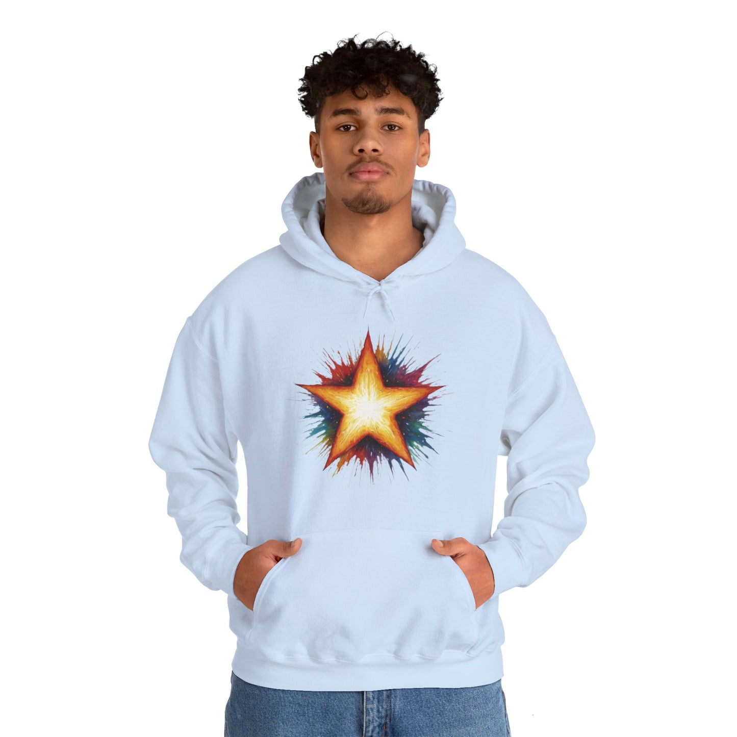 Burning Golden Star - Unisex Hooded Sweatshirt