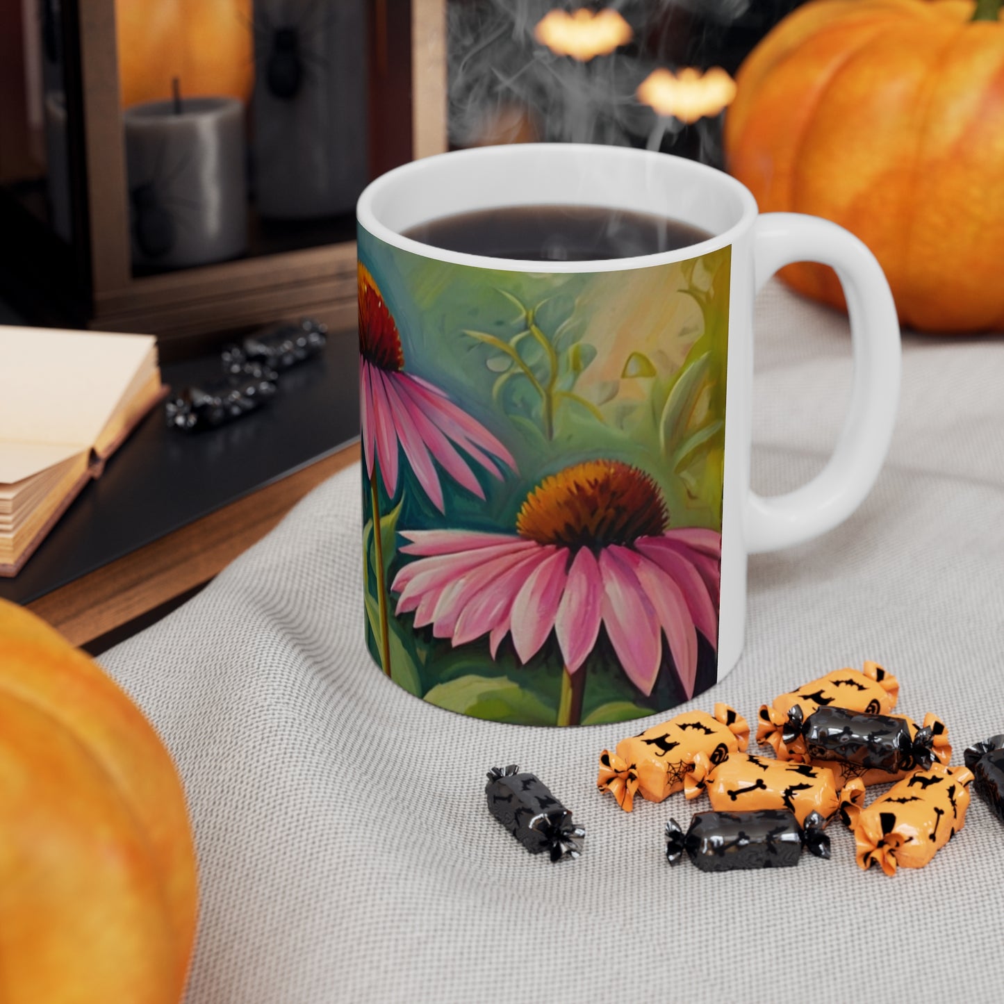 Echinacea Flowers Mug - Ceramic Coffee Mug 11oz