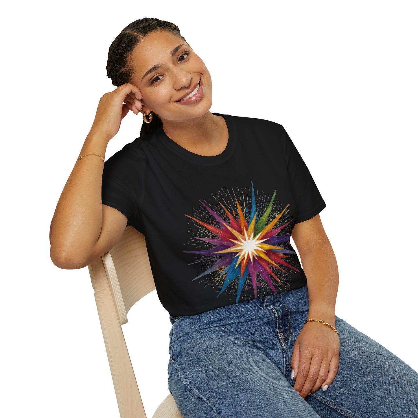 Colourful Exploding Star - Unisex T-Shirt