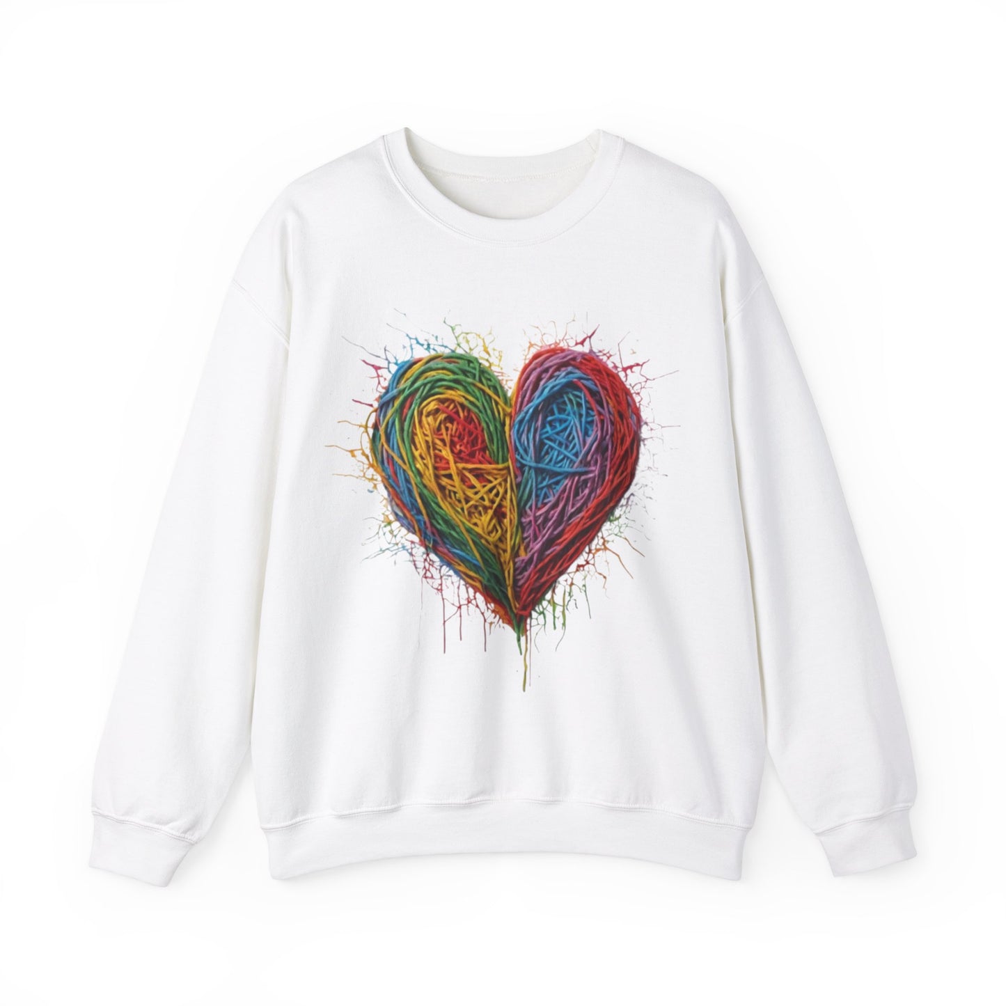 Multicoloured Scoubidou Love Heart - Unisex Crewneck Sweatshirt