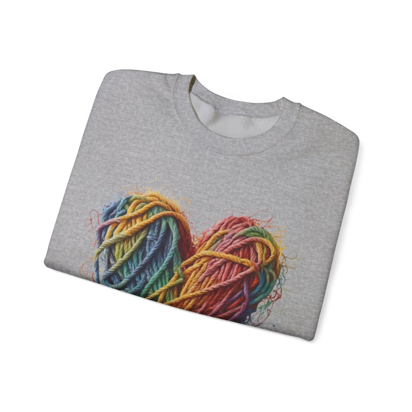 Multicoloured Ropes Love Heart - Unisex Crewneck Sweatshirt