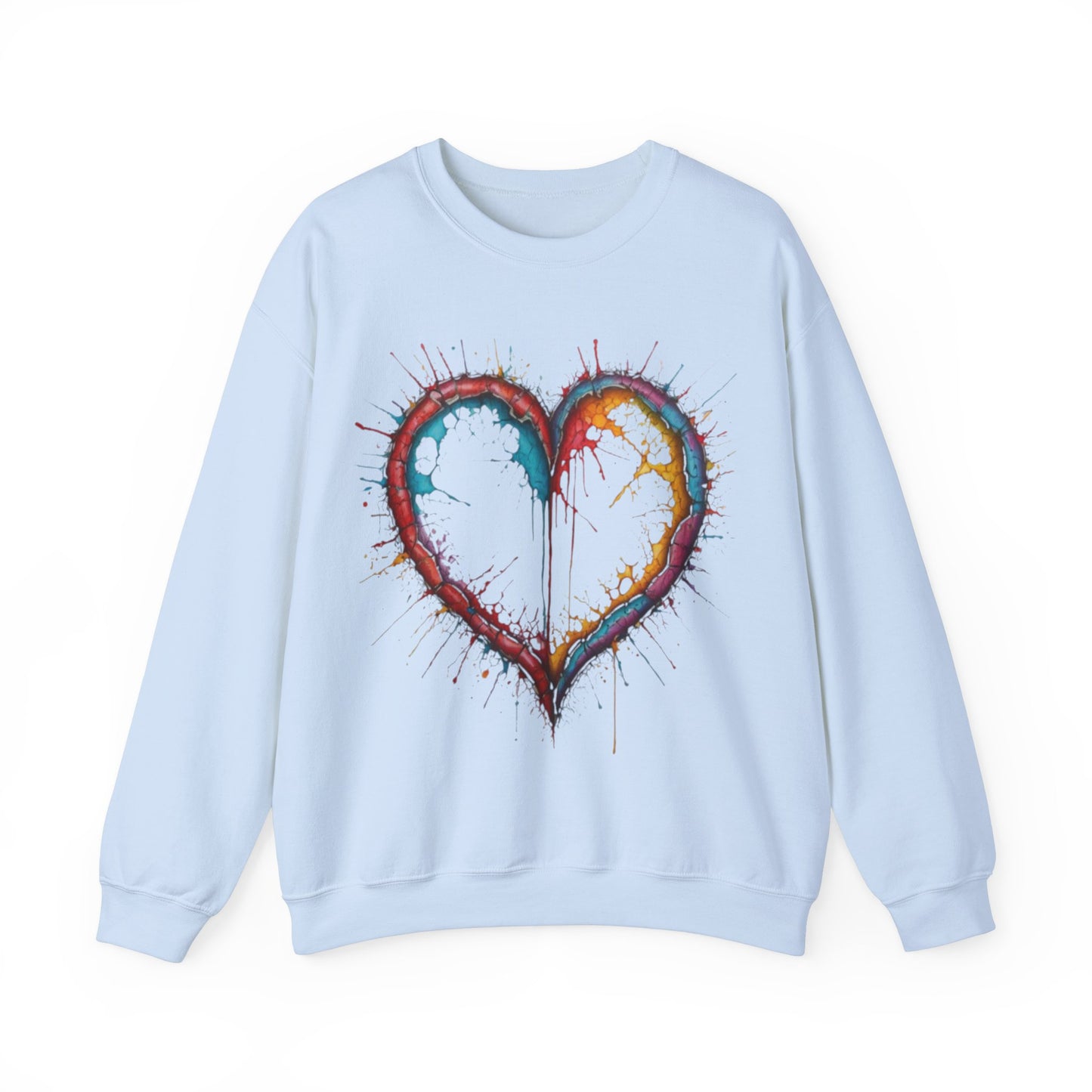 Hollow Colourful Messy Love Heart - Unisex Heavy Sweatshirt