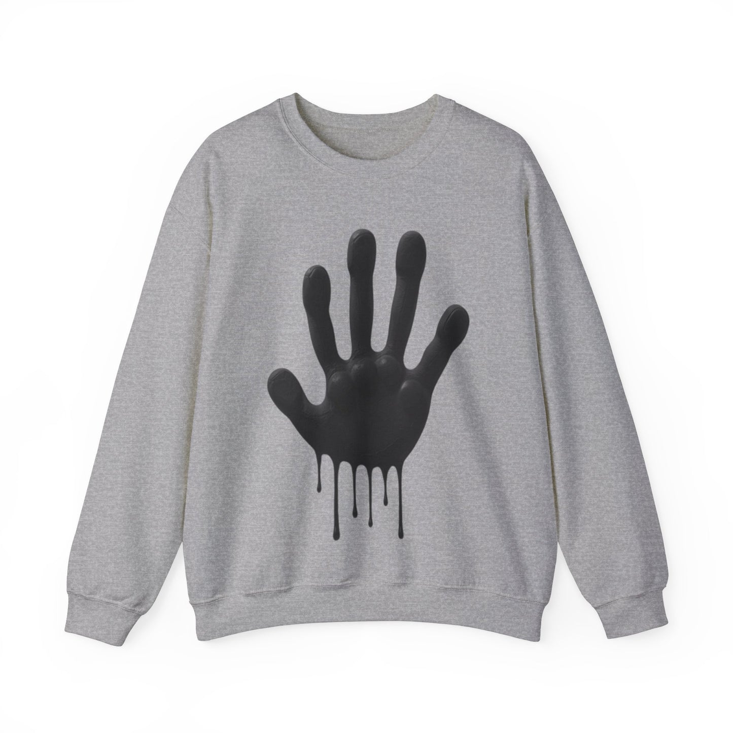 Black Hand Print - Unisex Crewneck Sweatshirt