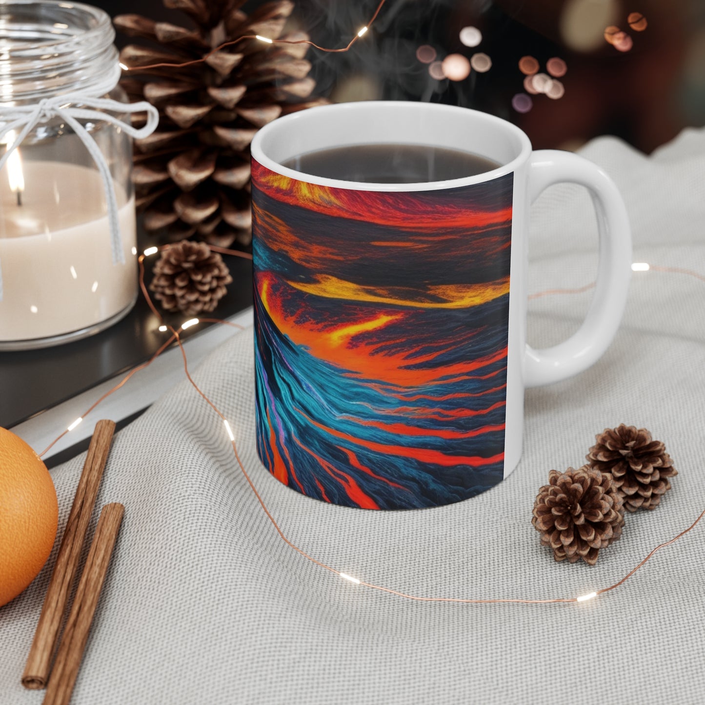 Colourful Volcano Mug - Ceramic Coffee Mug 11oz