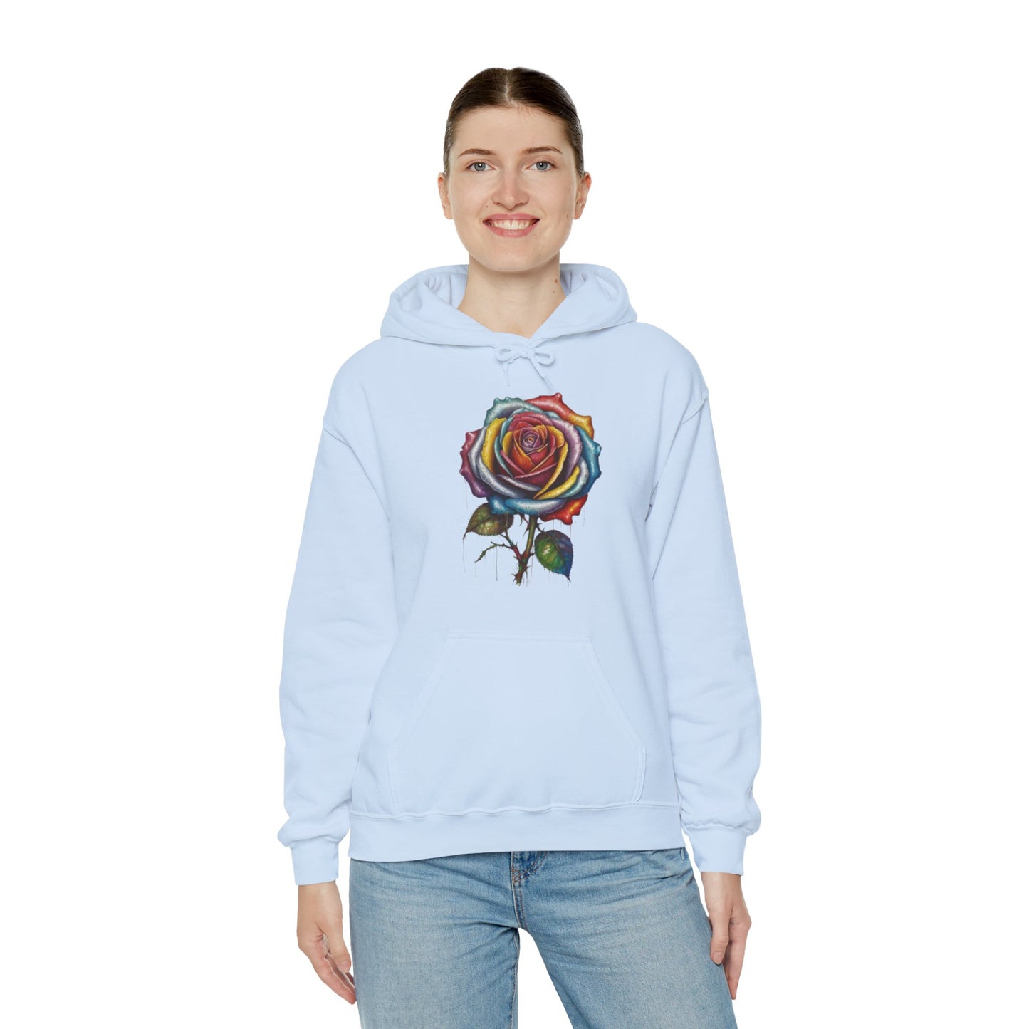 Messy Multicoloured Rose - Unisex Hooded Sweatshirt