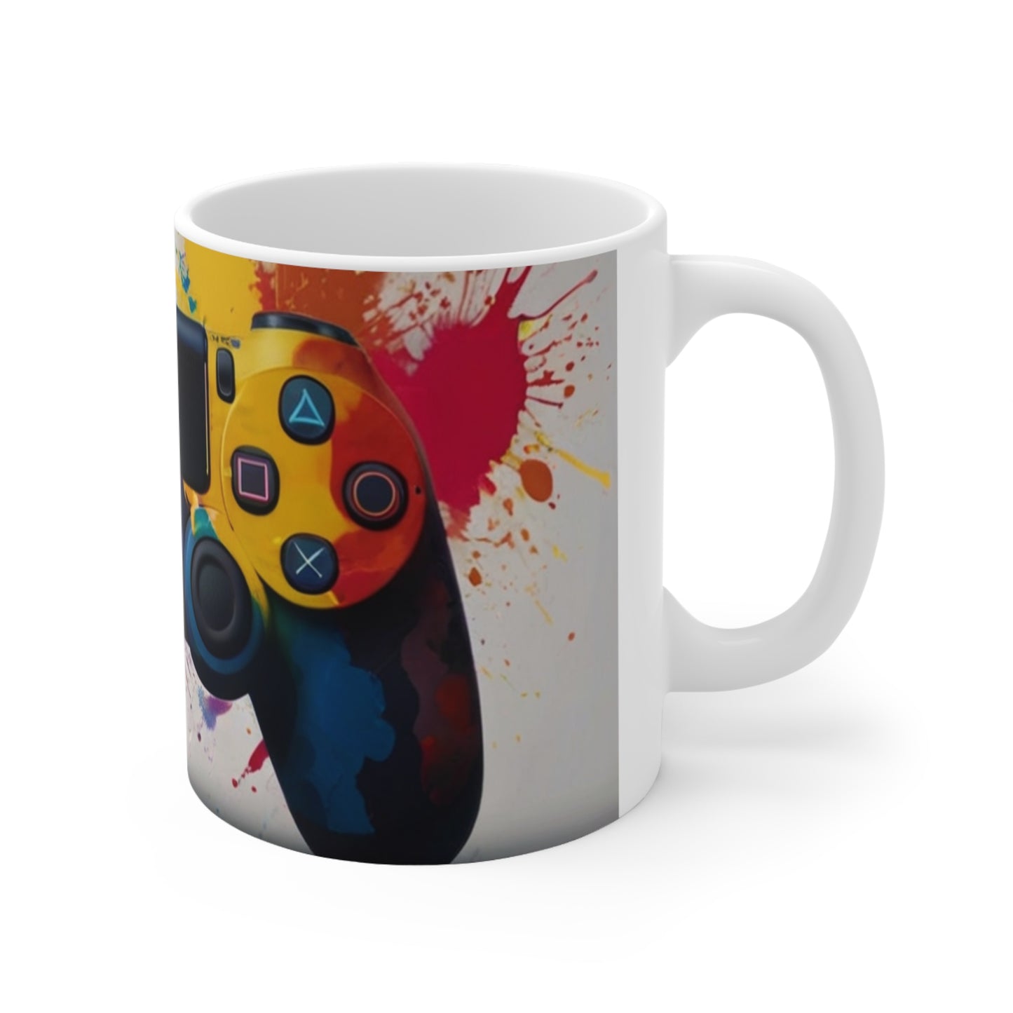 Colourful Paint Splatter PlayStation Controller Mug - Ceramic Coffee Mug 11oz