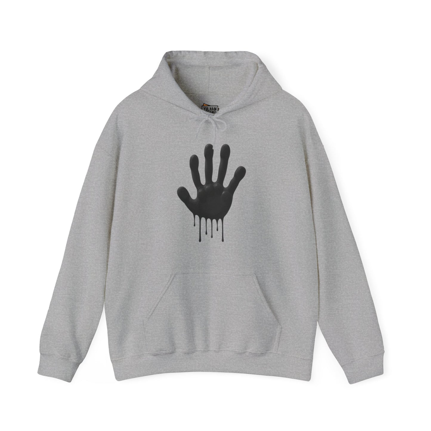 Black Hand Print Art - Unisex Hooded Sweatshirt