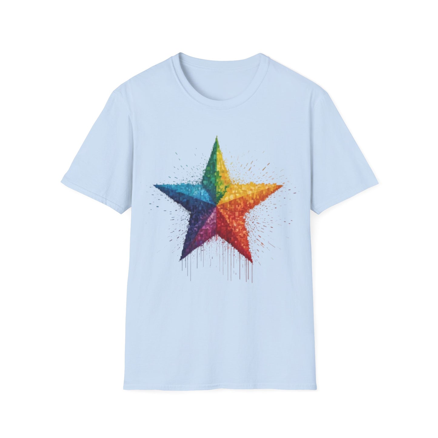 Multicoloured Pixelated Star - Unisex T-Shirt