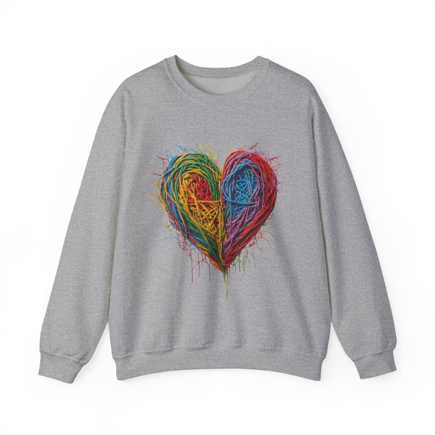 Multicoloured Scoubidou Love Heart - Unisex Crewneck Sweatshirt