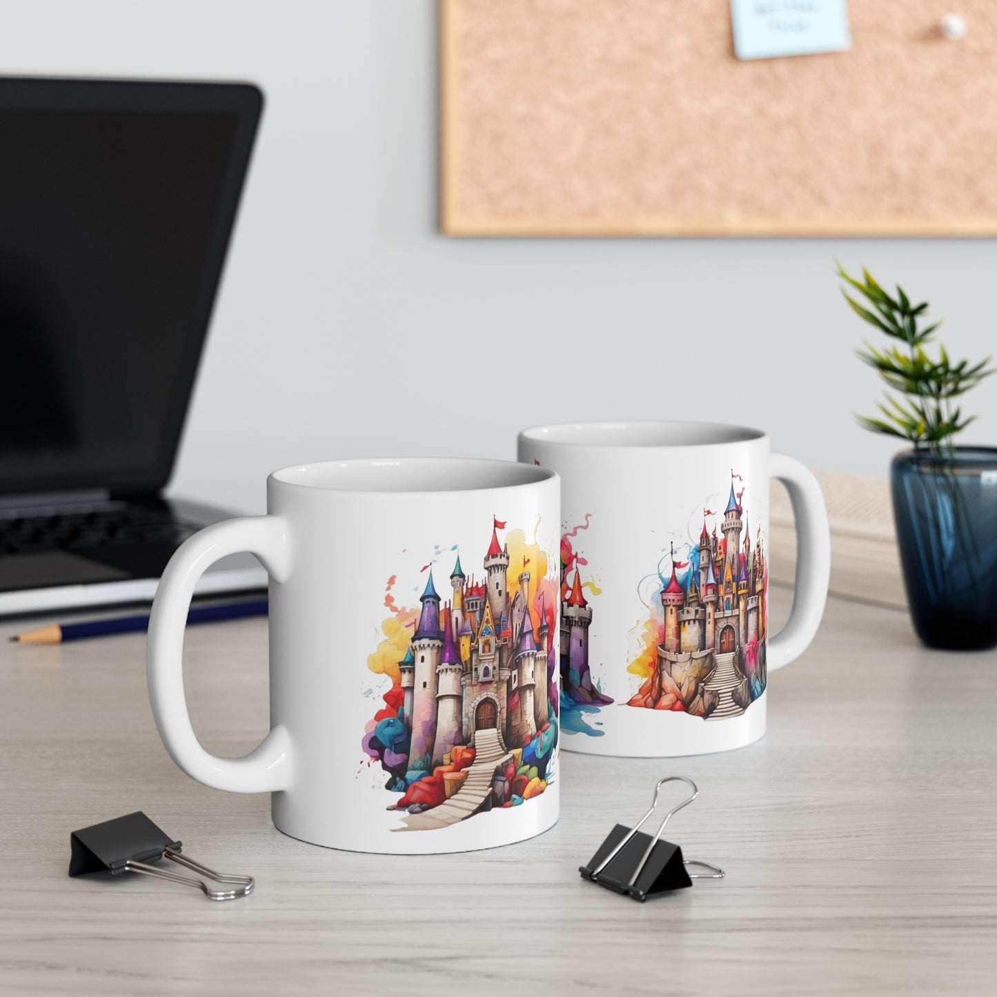 Colourful Castles Mug - Ceramic Coffee Mug 11oz
