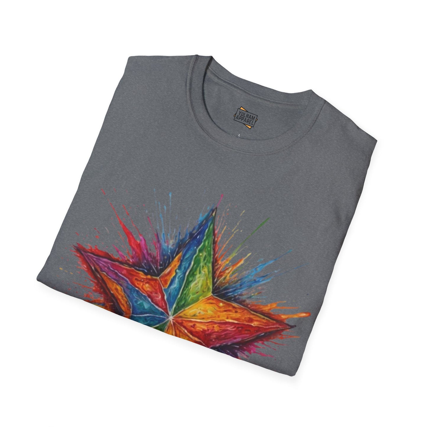 Burning Multicoloured Star - Unisex T-Shirt