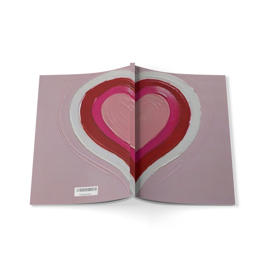 Pink, Red And White Love Heart - Softcover Notebook, A5